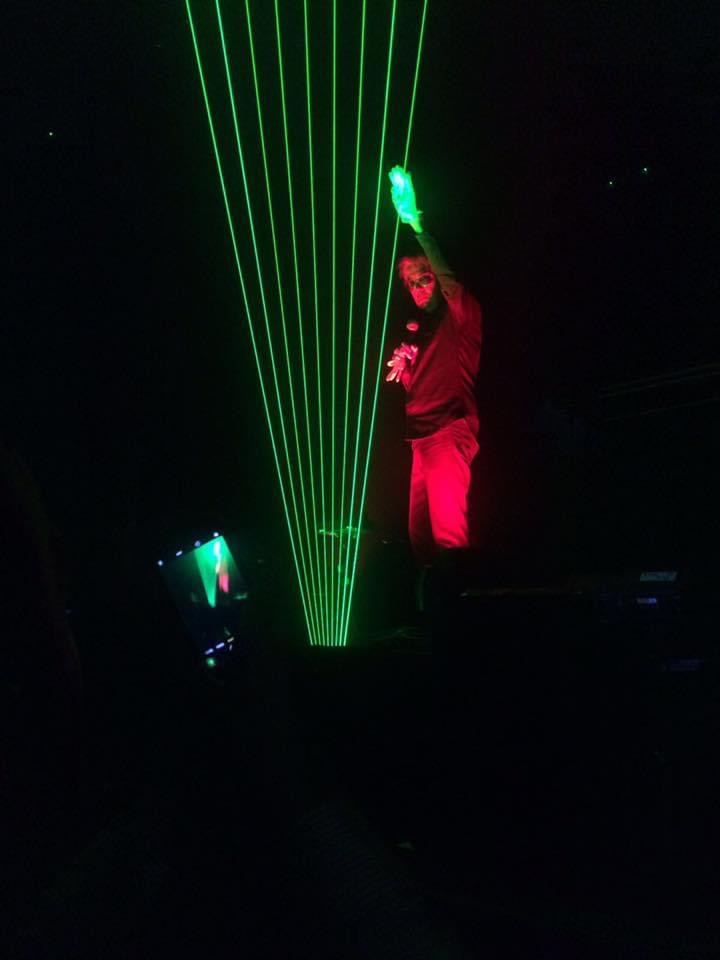 De Laserharp tijdens het concert van Jean-Michel Jarre op 22 november 2016.
